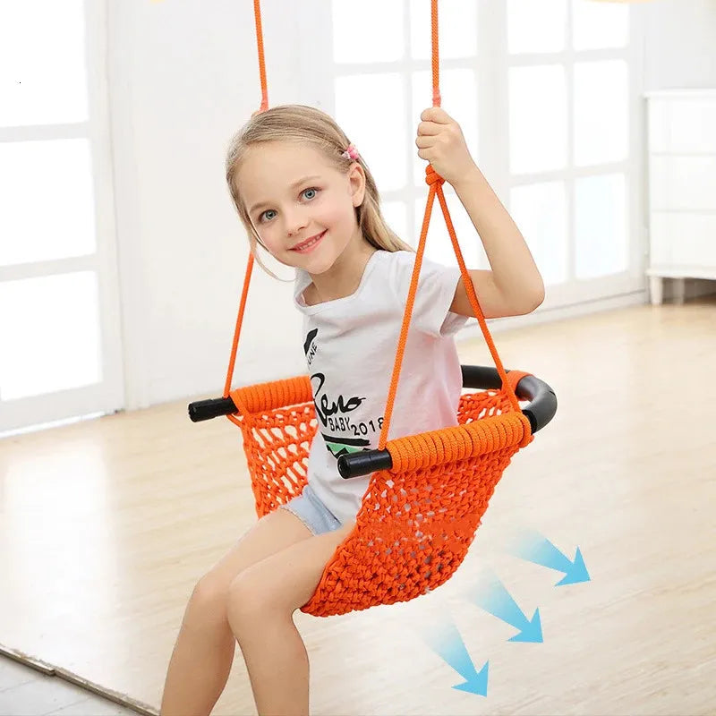 Baby Swinging Hammock Hanging  Chair,Hanging Cotton Rope Swing Chairs with Hardware Kits, Hanging Chairs for Indoor Balcony and Outdoor Use,Perfect for Kids, Adults, (330 Lbs)