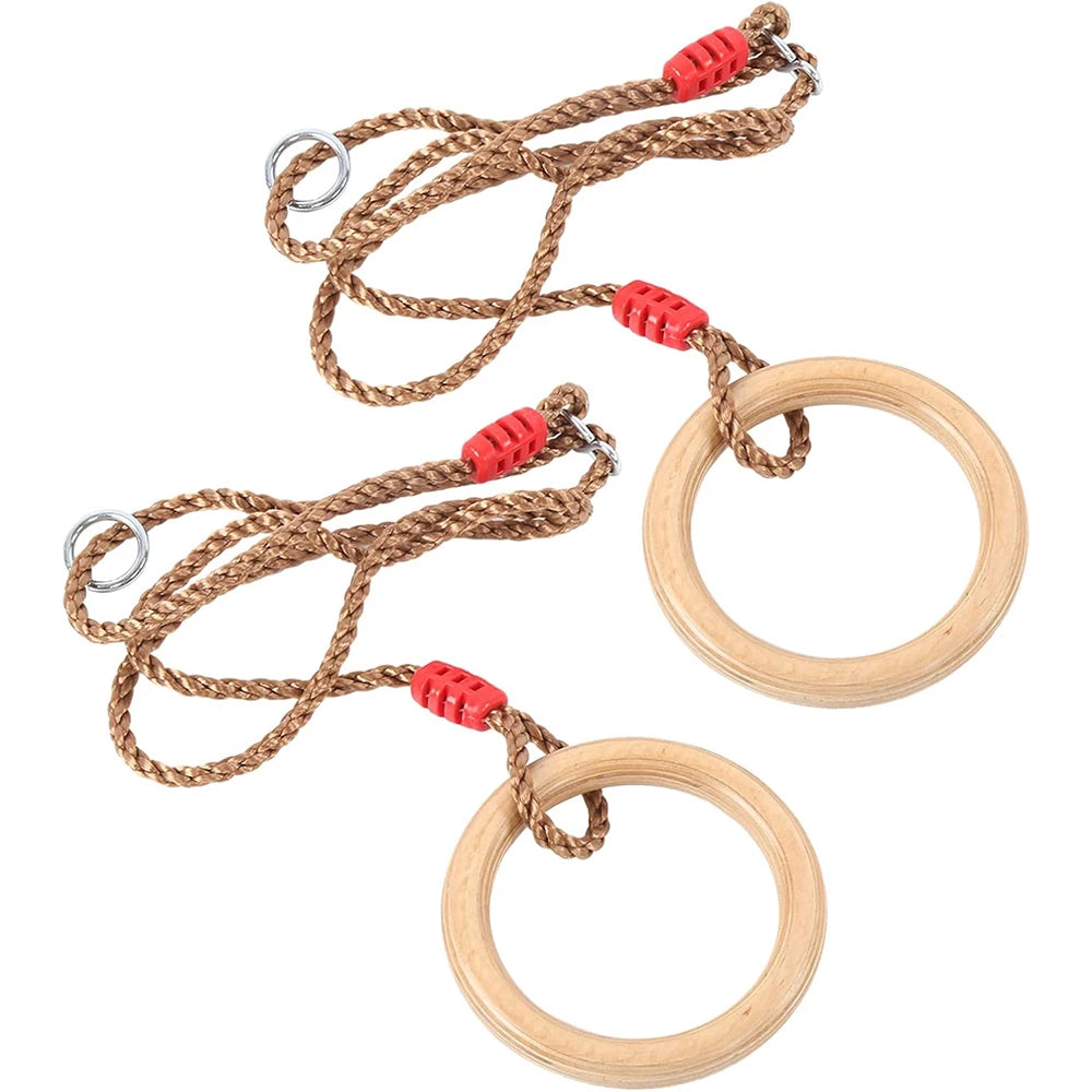 Wooden Gymnastics Swing, Wooden Swing Wooden with Rope with 2 X Wooden Swing