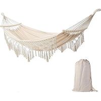 Double Hammock Hanging Swing -Boho Hammocks Load-bearing 500lbs - Portable Hammock for Indoor Outdoor Patio Yard Garden