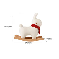 Baby Rocking Horse Wooden, Plush Stuffed Rocking Animals , Kid Ride on Toys for 1-3 Years Old, Rabbit Rocking Horse for Girl&Boy, Toddler/Infant Rocker for Nursery, Kid Riding Toys