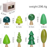 Baby Gift Set Creative Gift Tree Toy Pack of 8 Wood Miniature Tree Set Various Sizes Natural Trees