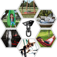 Hammock Hanging Kit, 1000 lb Capacity Heavy Duty 360° Rotate Swing Hangers Suspension Hooks for Swing, Chair, Yoga, Multiple Indoor Outdoor Gym