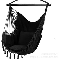Hammock Chair, Swing Chair, Hanging Chair for Bedroom Outdoor Indoor, Macrame Rope Swing with Hardware Kit, 2 Cushions and Pocket