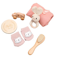 Baby Gift Set for Newborn New Baby Gift Set - 6 PCS Newborn Baby Essentials Baby Bath Set with Baby Rattle & Cotton Socks