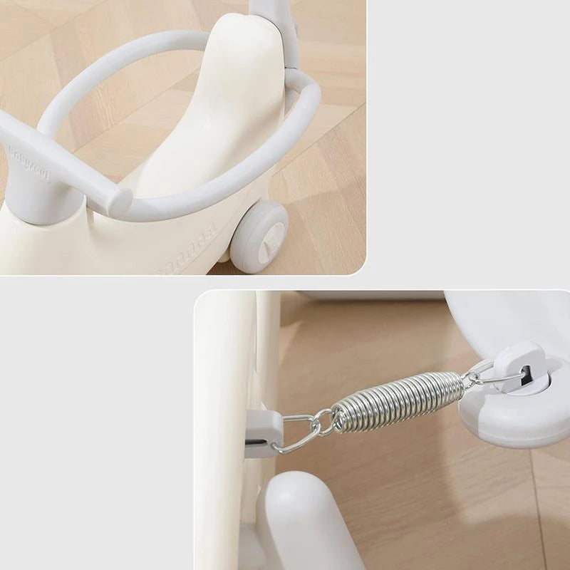 5-in-1 Toddler Rocking Spring Toy Kids Ride-on Push Car with Handle Sliding Walker Trampoline Bouncy Toy Indoor Gym Playset for Infants Preschoolers