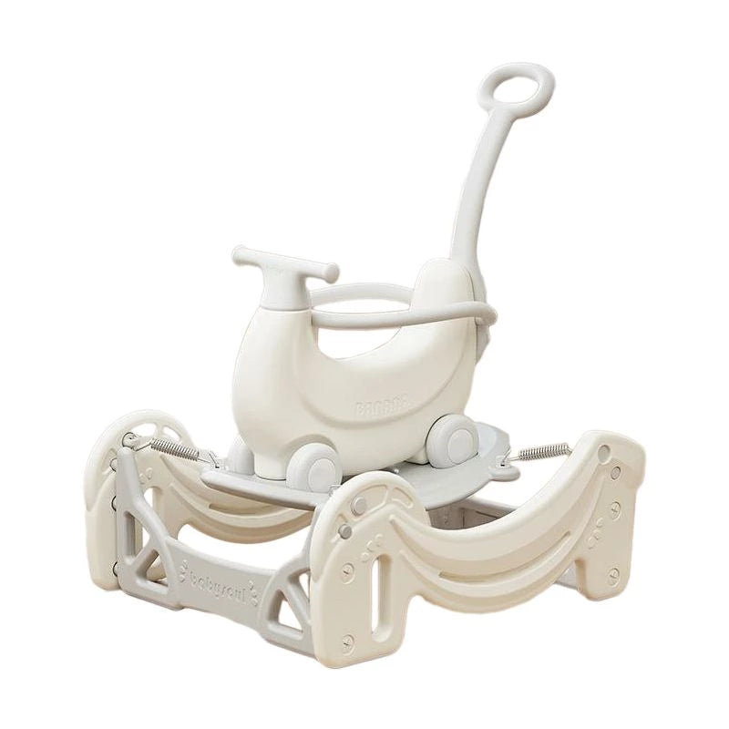 5-in-1 Toddler Rocking Spring Toy Kids Ride-on Push Car with Handle Sliding Walker Trampoline Bouncy Toy Indoor Gym Playset for Infants Preschoolers