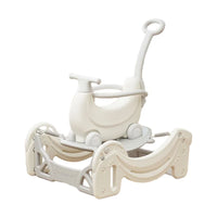 5-in-1 Toddler Rocking Spring Toy Kids Ride-on Push Car with Handle Sliding Walker Trampoline Bouncy Toy Indoor Gym Playset for Infants Preschoolers