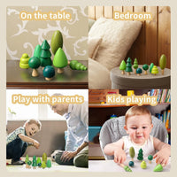 Baby Gift Set Creative Gift Tree Toy Pack of 8 Wood Miniature Tree Set Various Sizes Natural Trees