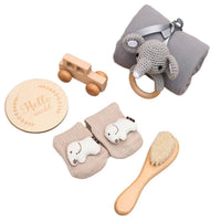 Baby Gift Set for Newborn New Baby Gift Set - 6 PCS Newborn Baby Essentials Baby Bath Set with Baby Rattle & Cotton Socks