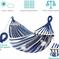 Hammocks Portable Camping Hammock Upgraded 550lb Comfortable Fabric Hammock with Two Anti Roll Balance Beam