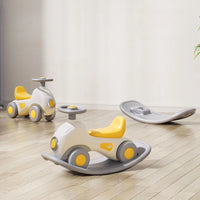 4 in 1 Baby Rocking Horse for Toddlers 1-3 Years,Rocking Horse with Detachable Balance Board and 4 Smooth Wheels