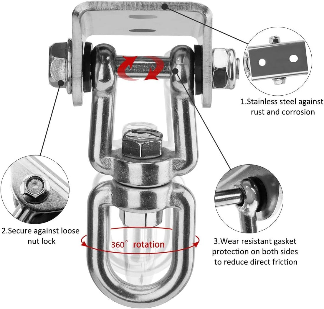 Hammock Hanging Kit, 1000 lb Capacity Heavy Duty 360° Rotate Swing Ultra Durable Hooks for Swing, Chair, Multiple Indoor Outdoor Gym