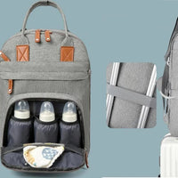3-in-1 Unisex Nappy Bag Backpack with Foldable Changing Pad