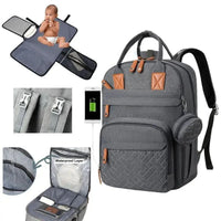3-in-1 Unisex Nappy Bag Backpack with Foldable Changing Pad