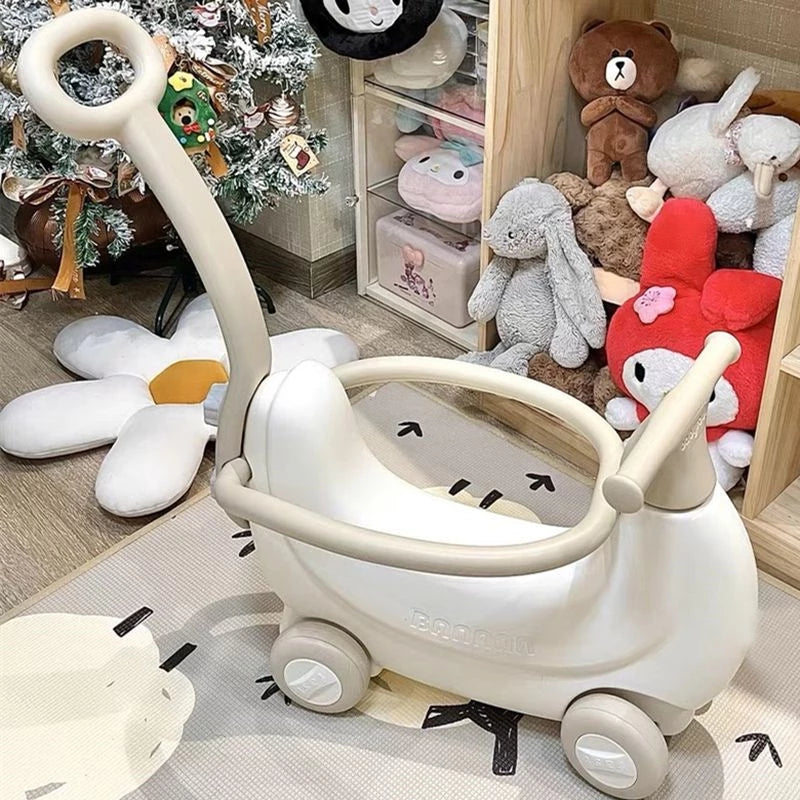 5-in-1 Toddler Rocking Spring Toy Kids Ride-on Push Car with Handle Sliding Walker Trampoline Bouncy Toy Indoor Gym Playset for Infants Preschoolers