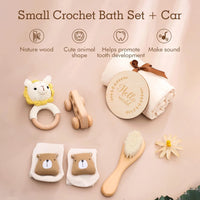 Baby Gift Set for Newborn New Baby Gift Set - 6 PCS Newborn Baby Essentials Baby Bath Set with Baby Rattle & Cotton Socks