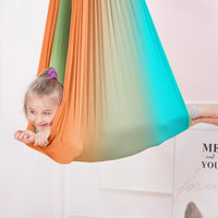 Sensory Joy Swing For Kids Indoor,Therapy Swing With 2 Layers Of Strong Stretch Fabric 360° Swivel Hanger