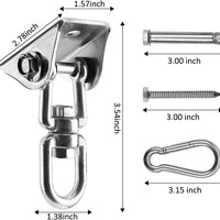 Hammock Hanging Kit, 1000 lb Capacity Heavy Duty 360° Rotate Swing Ultra Durable Hooks for Swing, Chair, Multiple Indoor Outdoor Gym