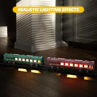 Train Set with Lights & Sounds - Interactive Locomotive Toy for Kids Battery-Powered Electric Steam