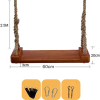 Swing Solid Wood Swing Single/Double Hanging Wooden Tree Swings for Adult Kids Children