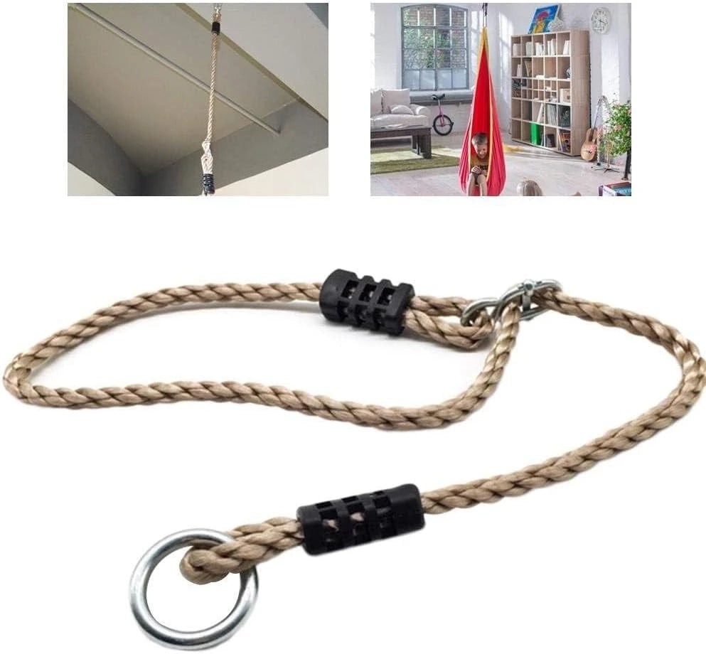 2-Pack Outdoor Swing Rope - Heavy Duty Adjustable Nylon, Supports up to 100kg, Ideal for Hammock Chairs & Patio Swings - Durable Metal Attachments, Outdoor-Ready