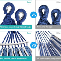 Hammocks Portable Camping Hammock Upgraded 550lb Comfortable Fabric Hammock with Two Anti Roll Balance Beam