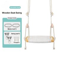 Indoor And Outdoor Solid Wood Children's Swing With Installation Accessories