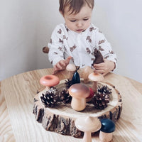 Baby Gift Set Mushroom Toy Pack of 11 Mushroom Set Various Sizes Natural Mushroom Mini Mushroom
