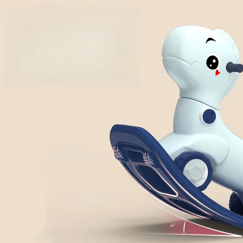 3 in 1 Rocking Horse for Toddlers 1-6 Years, Baby Rocking Horse with Detachable Balance Board
