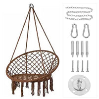 Hammock Hanging Swinging Chair,Hanging Cotton Rope Swing Chairs with Cushion and Hardware Kits, Hanging Chairs for Indoor Balcony and Outdoor Use,Perfect for Kids, Adults, (330 Lbs)