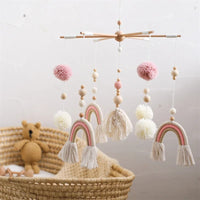 Rainbow Tassel Wooden Baby Mobile.