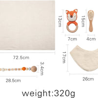 Baby Gift Set for Newborn New Baby Gift Set - 6 PCS Newborn Baby Essentials Baby Bath Set with Baby Blanket Baby Rattle