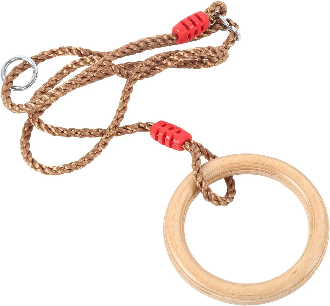 Wooden Gymnastics Swing, Wooden Swing Wooden with Rope with 2 X Wooden Swing