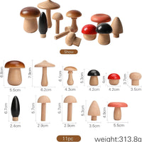 Baby Gift Set Mushroom Toy Pack of 11 Mushroom Set Various Sizes Natural Mushroom Mini Mushroom