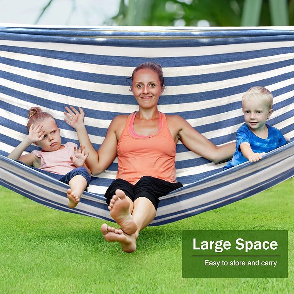 Hammocks Portable Camping Hammock Upgraded 550lb Comfortable Fabric Hammock with Two Anti Roll Balance Beam