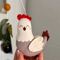Farm animal baby crib mobile, baby mobile with farm animals goose cow horse chicken, neutral baby mobile, woodland nursery decor