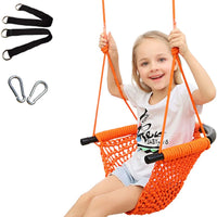 Baby Swinging Hammock Hanging  Chair,Hanging Cotton Rope Swing Chairs with Hardware Kits, Hanging Chairs for Indoor Balcony and Outdoor Use,Perfect for Kids, Adults, (330 Lbs)