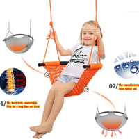 Baby Swinging Hammock Hanging  Chair,Hanging Cotton Rope Swing Chairs with Hardware Kits, Hanging Chairs for Indoor Balcony and Outdoor Use,Perfect for Kids, Adults, (330 Lbs)
