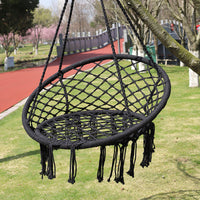 Hammock Hanging Swinging Chair,Hanging Cotton Rope Swing Chairs with Cushion and Hardware Kits, Hanging Chairs for Indoor Balcony and Outdoor Use,Perfect for Kids, Adults, (330 Lbs)