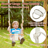 Wooden Baby Swing Set for Toddlers 6-36 Months, Foldable Baby Swing Set with Durable Pine