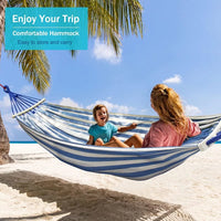 Hammocks Portable Camping Hammock Upgraded 550lb Comfortable Fabric Hammock with Two Anti Roll Balance Beam