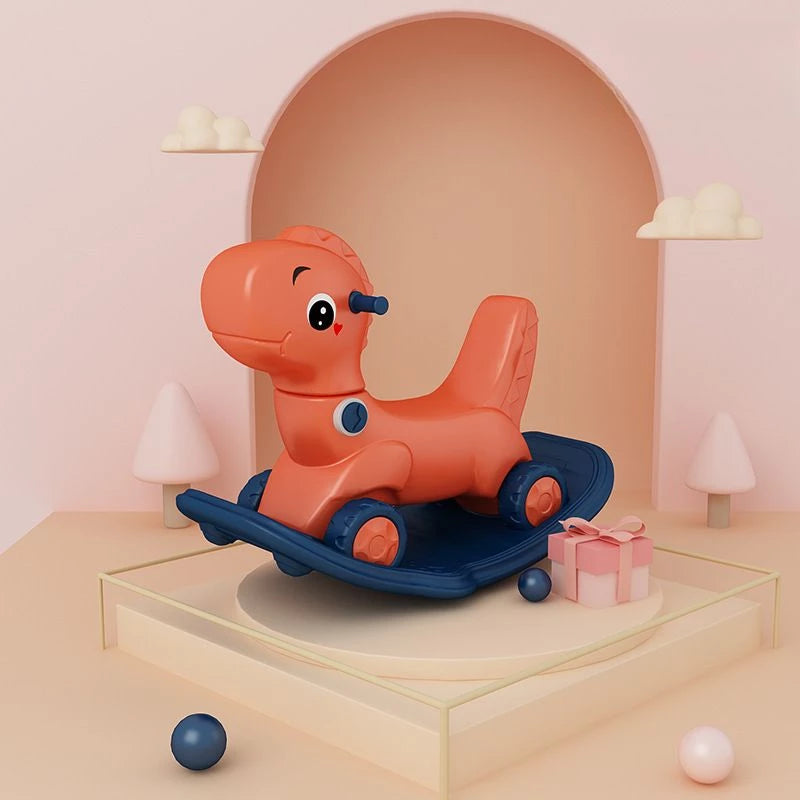 3 in 1 Rocking Horse for Toddlers 1-6 Years, Baby Rocking Horse with Detachable Balance Board