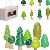 Baby Gift Set Creative Gift Tree Toy Pack of 8 Wood Miniature Tree Set Various Sizes Natural Trees