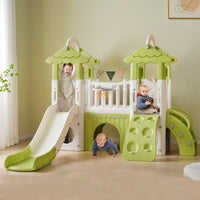 8-1 Toddler Climber and Slide Set,Kids Slide for Toddlers Age 1+, Kids Playground Climber Freestanding Slide Playset with Basketball Hoop, Play Combination for Babies,Indoor& Outdoor