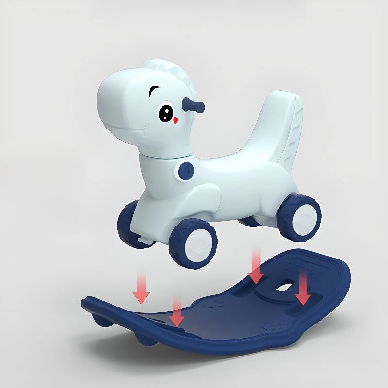 3 in 1 Rocking Horse for Toddlers 1-6 Years, Baby Rocking Horse with Detachable Balance Board