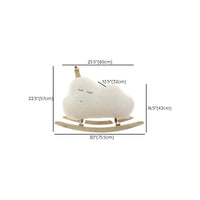 Rainbow Rocker Fully Assembled Natural Wood Rocking Horse with Soft Fleece Multi-Color Puffy Plush Clouds