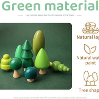 Baby Gift Set Creative Gift Tree Toy Pack of 8 Wood Miniature Tree Set Various Sizes Natural Trees