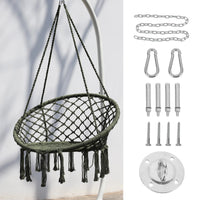 Hammock Hanging Swinging Chair,Hanging Cotton Rope Swing Chairs with Cushion and Hardware Kits, Hanging Chairs for Indoor Balcony and Outdoor Use,Perfect for Kids, Adults, (330 Lbs)