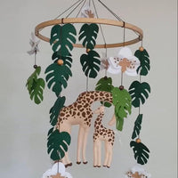 Giraffe Mum & Calf Crib Mobile | Jungle Safari Nursery Decor