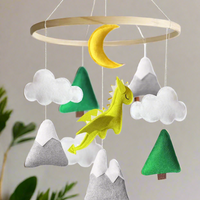 Handmade Felt Dragon Baby Mobile – Unisex Nursery Decor & Baby Shower Gift